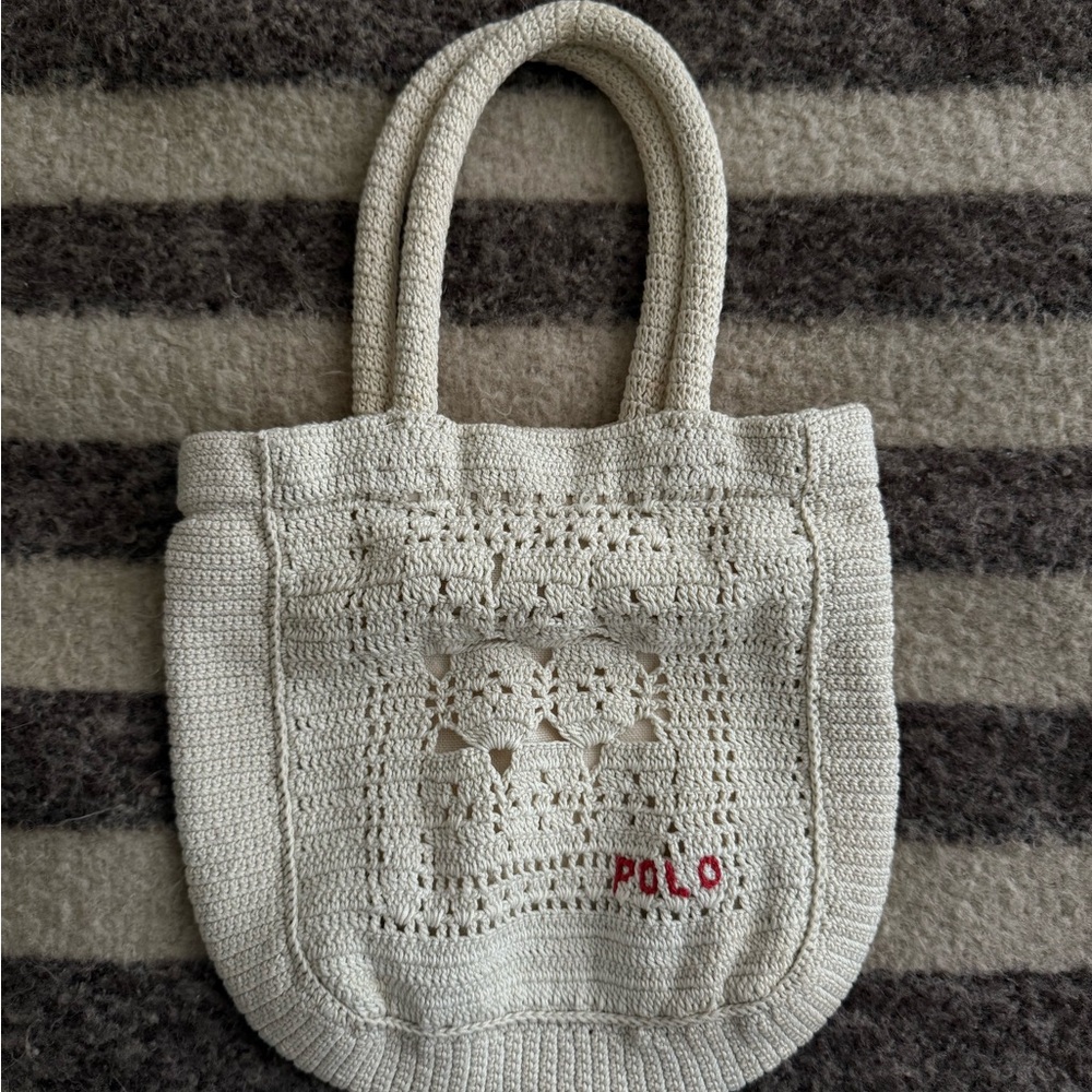 Polo by Ralph Lauren Beige Crochet Tote